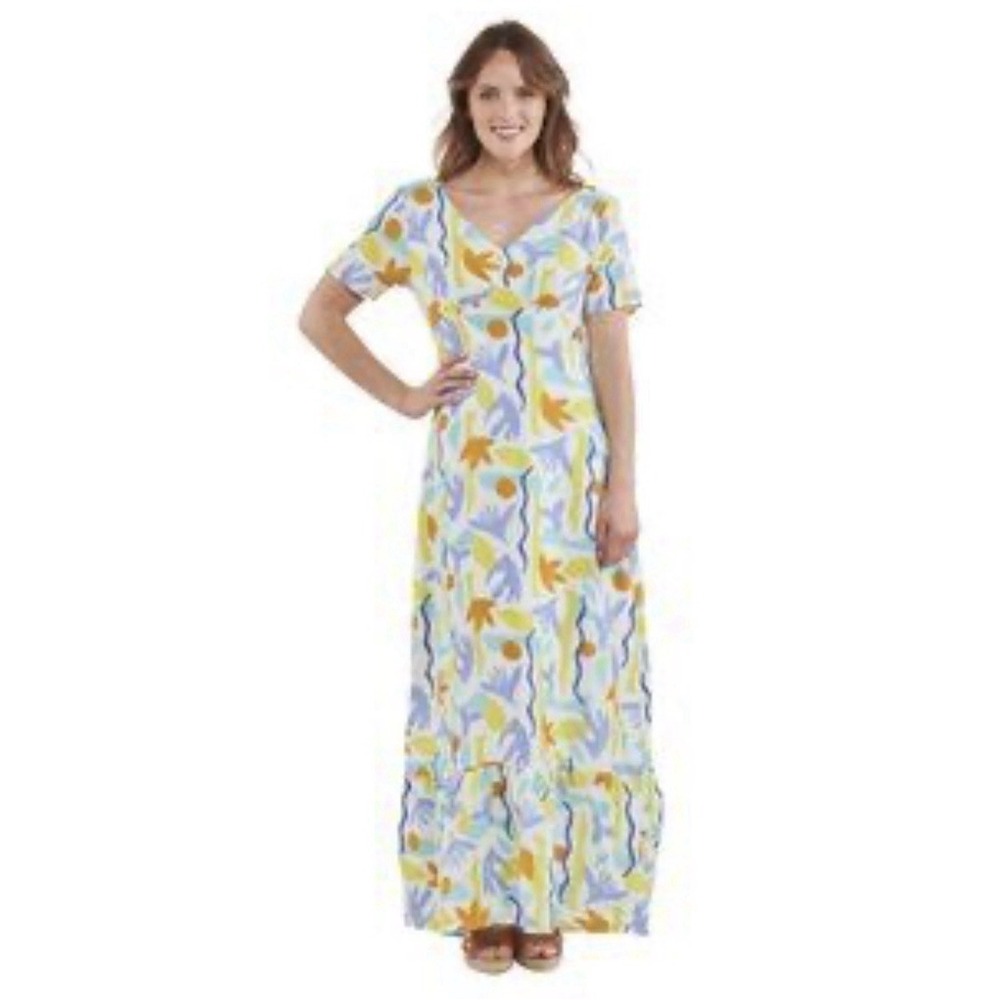 NEW Lili Sidonio Long Maxi Dress Women's Medium Printed Boho Beach Travel